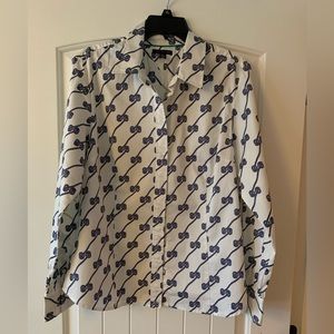 Tommy Hilfiger, Women’s Button-Down Shirt/Blouse, Nautical, Navy/White, Size XL